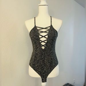 Express Heather Gray Bodysuit